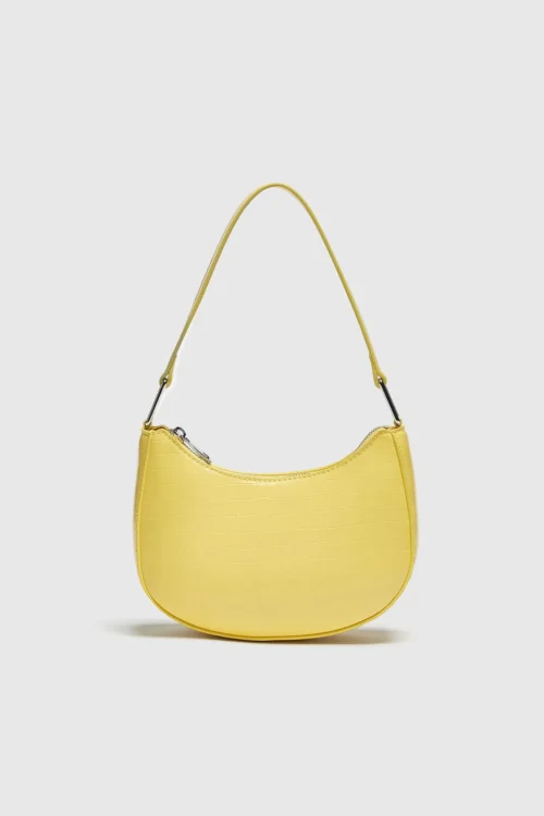 Shoulder Bag With A Mock Croc Finish